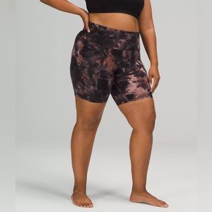 LULULEMON ALIGN HIGH-RISE SHORT 8" in Diamond Dye Graphite Grey Pink Pastel